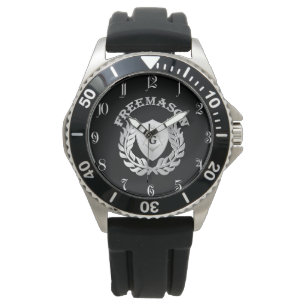 Silver masonry symbool horloge