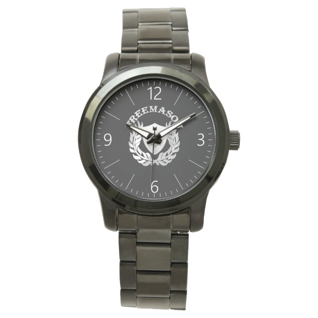 Silver masonry symbool horloge (Voorkant)