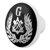 Silver masonry symbool keramische knop (Rechts)