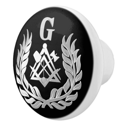 Silver masonry symbool keramische knop (Rechts)