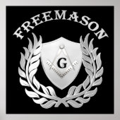 Silver masonry symbool poster (Voorkant)
