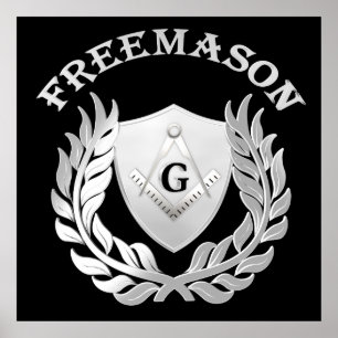 Silver masonry symbool poster