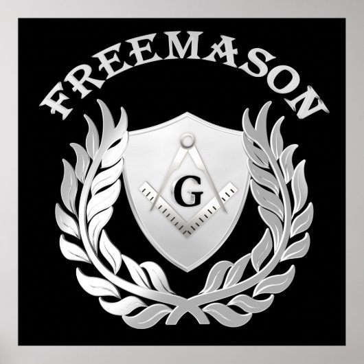 Silver masonry symbool poster (Voorkant)