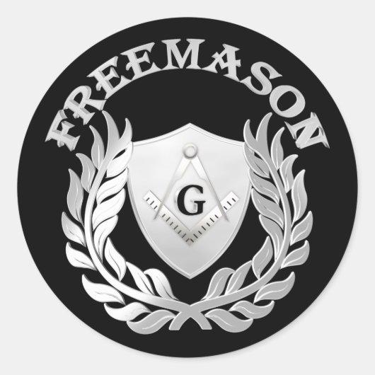 Silver masonry symbool ronde sticker (Voorkant)