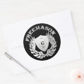 Silver masonry symbool ronde sticker (Envelop)