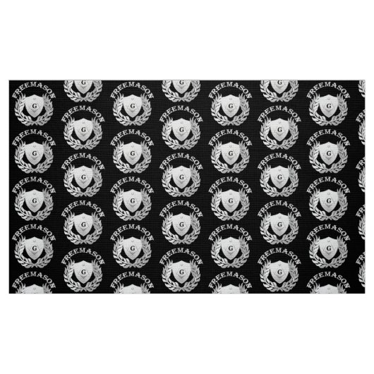 Silver masonry symbool stof (Fat Quarter)