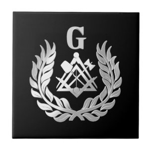 Silver masonry symbool tegeltje