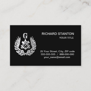 Silver masonry symbool visitekaartje