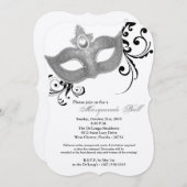 Silver Masquerade Ball Mask Costume Halloween Kaart (Voorkant / Achterkant)