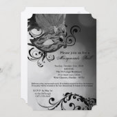 Silver Masquerade Ball Mask Costume Halloween Part Kaart (Voorkant / Achterkant)