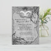 Silver Masquerade Ball Mask Costume Halloween Part Kaart (Staand voorkant)