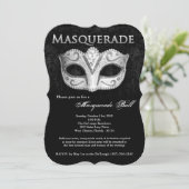 Silver Masquerade Ball Mask Costume Halloween Part Kaart (Staand voorkant)