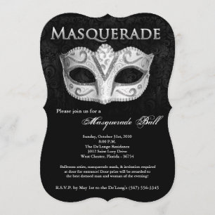 Silver Masquerade Ball Mask Costume Halloween Part Kaart