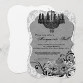 Silver Masquerade Ball Mask Costume Halloween Part Kaart (Voorkant / Achterkant)