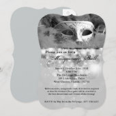 Silver Masquerade Ball Mask Costume Halloween Part Kaart (Voorkant / Achterkant)