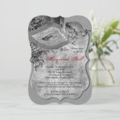 Silver Masquerade Ball Mask Costume Halloween Part Kaart (Staand voorkant)