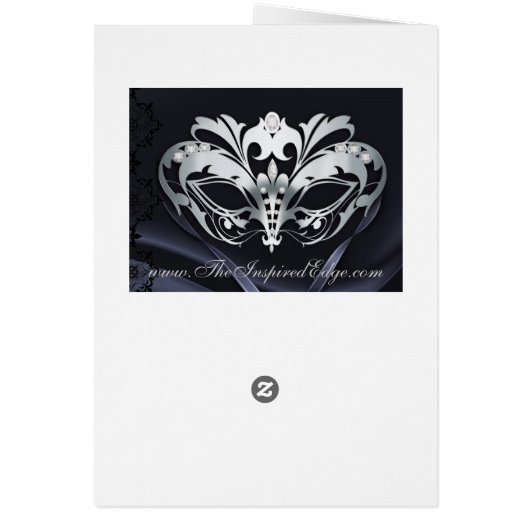 Silver Masquerade Black Table Number Kaart (Achterkant)