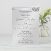 Silver Masquerade Blauwgroen Jewel Weddenschap Men Menu (Staand voorkant)