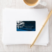 Silver Masquerade Blue Jewel Adres Label (Insitu)
