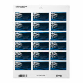Silver Masquerade Blue Jewel Adres Label (Full Sheet)