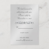 Silver Masquerade Blue Jeweled RSVP Uitnodiging (Achterkant)