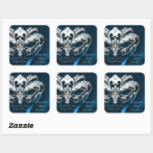 Silver Masquerade Blue Party Sticker (Vel)