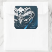 Silver Masquerade Blue Party Sticker (Tas)