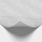 Silver Masquerade Damask Cadeaupapier (Hoek)