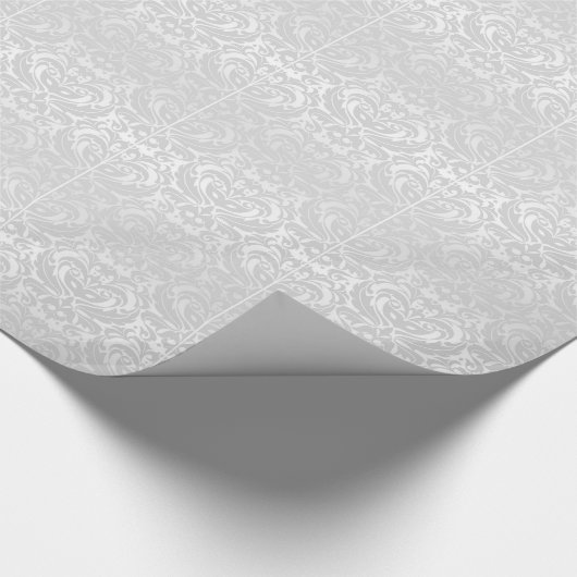 Silver Masquerade Damask Cadeaupapier (Hoek)