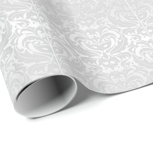 Silver Masquerade Damask Cadeaupapier (Rol Hoek)