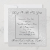 Silver Masquerade Mask Green New Years Uitnodiging (Achterkant)