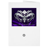 Silver Masquerade Paars Table Number Kaart (Achterkant)