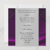 Silver Masquerade Pink Jeweled Wedding Uitnodiging (Achterkant)