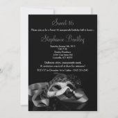 Silver Masquerade Sweet 16 Birthday Invitation Kaart (Voorkant)