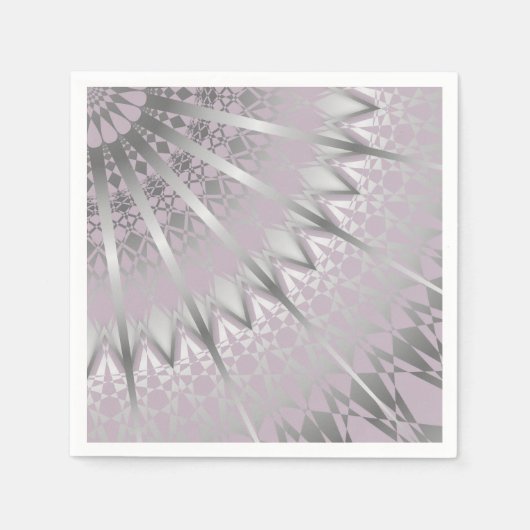Silver Mauve Mandala Servetten (Voorkant)