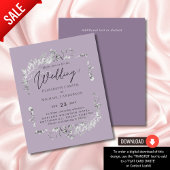 Silver Mauve Paars Botanical Leaf Weddenbudget