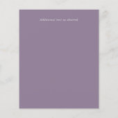 Silver Mauve Paars Botanical Leaf Weddenbudget (Achterkant)