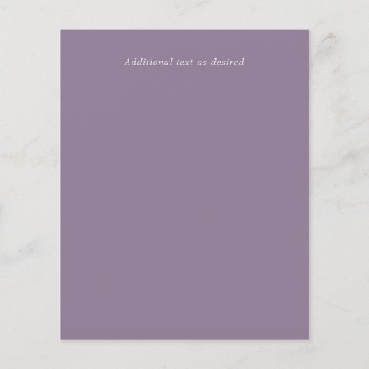 Silver Mauve Paars Botanical Leaf Weddenbudget (Achterkant)