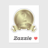 Silver Medal & Custom text Award winnaar Sticker (Vel)