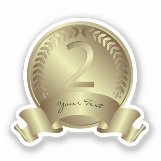 Silver Medal & Custom text Award winnaar Sticker (Voorkant)