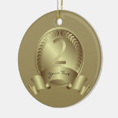 Silver Medal, Custom text, Two Award Winner Keramisch Ornament (Links)