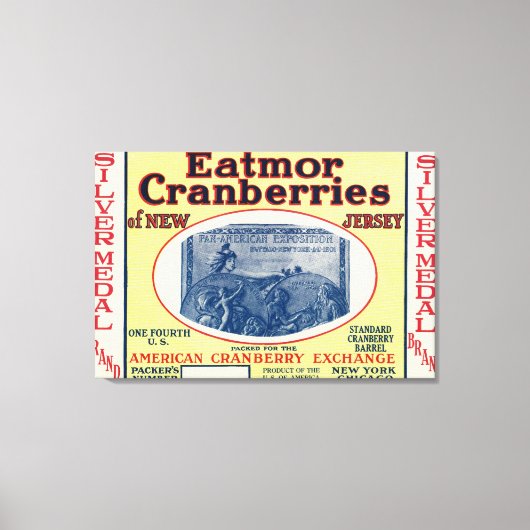 Silver Medal Eatmor Cranberries Brand Label Canvas Afdruk (Voorkant)