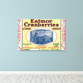 Silver Medal Eatmor Cranberries Brand Label Canvas Afdruk (Insitu (Houten vloer))