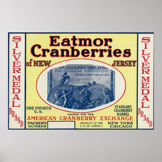 Silver Medal Eatmor Cranberries Brand Label Poster (Voorkant)