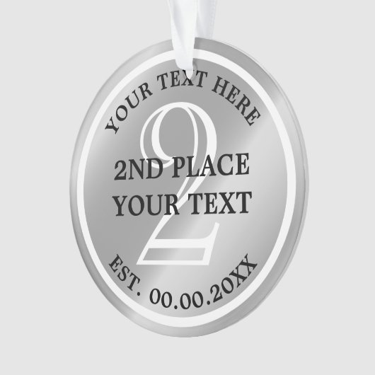 Silver Medal Ornament voor tweede-plaatsrunner omh (voorkant)