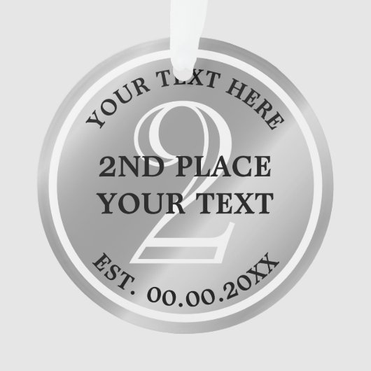 Silver Medal Ornament voor tweede-plaatsrunner omh (voorkant)