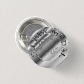 Silver Medal Ronde Button 3,2 Cm (Voorkant /achterkant)