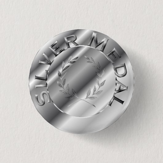 Silver Medal Ronde Button 3,2 Cm (Voorkant)