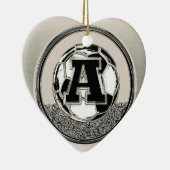 Silver Medal Soccer Monogram Letter A Keramisch Ornament (Rechts)