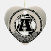 Silver Medal Soccer Monogram Letter A Keramisch Ornament (Achterkant)